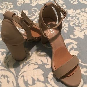 Nude strappy heels. Size 6. Worn once.